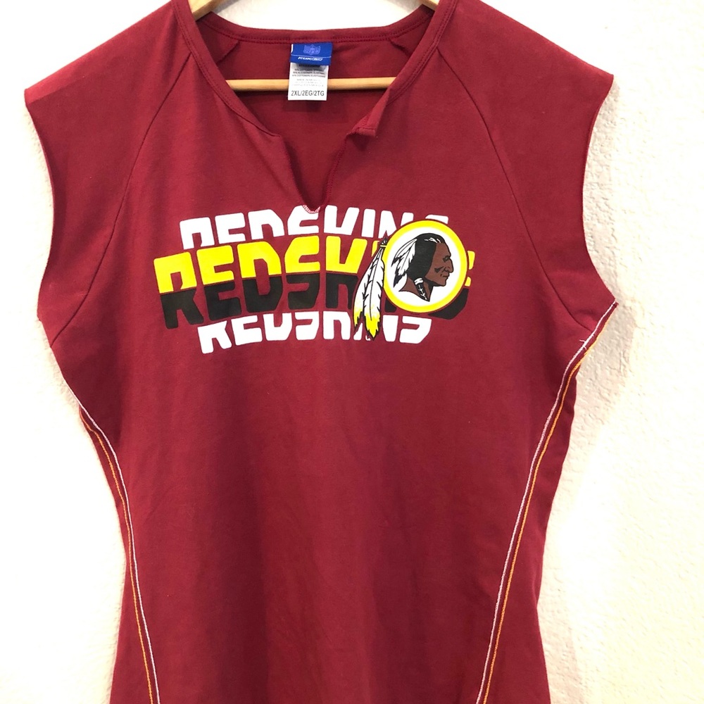 NFL Washington Redskins American Football T Shirt Washed Out Red sleeveless XXL